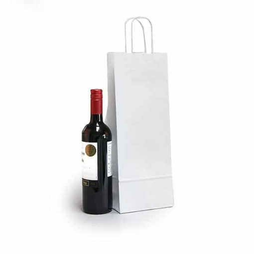 sacchetti portabottiglie vino kraft bianco maniglia ritorta