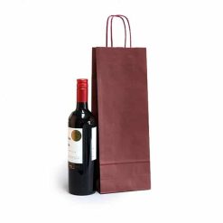 sacchetti portabottiglie vino kraft bianco maniglia ritorta bordeaux