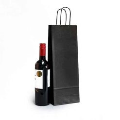 sacchetti portabottiglie vino kraft bianco maniglia ritorta nero