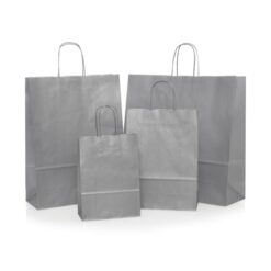 shopper personalizzate neutre kraft bianco colore argento maniglia ritorta