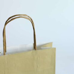 shopper personalizzate neutre kraft bianco oro maniglia ritorta