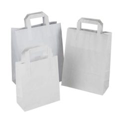 shopping bags kraft bianco maniglia piatta