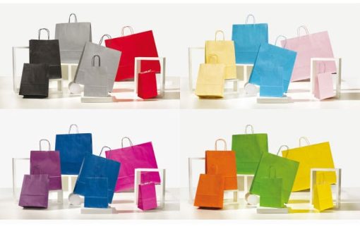 Shopper personalizzate carta maniglia ritorta colorati