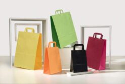 Shoppers personalizzate carta bicolore maniglia piatta