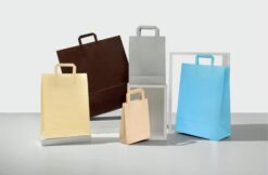 shopper personalizzate kraft bianco colorate maniglia ritorta