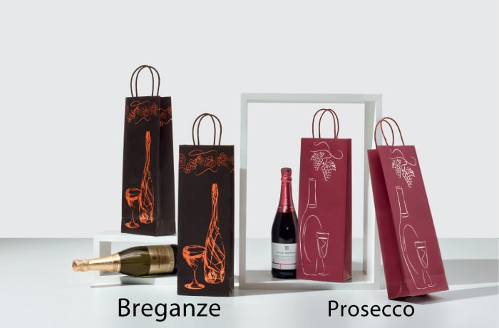 per 1 Magnum di vino decorazione SOUND 10 sacchetti di carta di lusso con manici in corda 