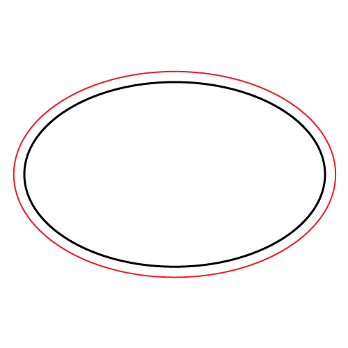Etichette chiudibusta stampa a caldo – Ovale – F.to 6.1X3.9