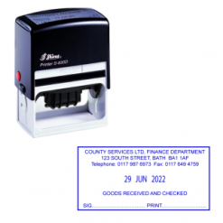 Autoinchiostrazione DATER S-830D - Area stampa: 75 x 35mm fino a 6 righe di testo più data