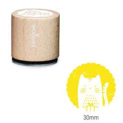 Bollo Woodies - Cat | Area stampa: Diametro 30mm
