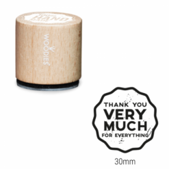 Bollo Woodies - Grazie mille per tutto | Area stampa: Diametro 30mm