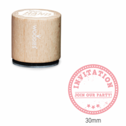 Bollo Woodies - Invito Unisciti alla nostra festa! | Area stampa: Diametro 30mm
