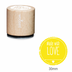 Bollo Woodies - fatto con amore - Area stampa: Diametro 30mm