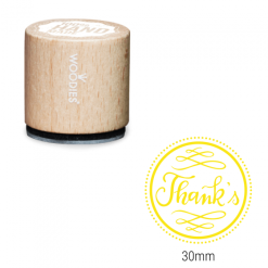 Bollo Woodies - grazie | Area stampa: Diametro 30mm