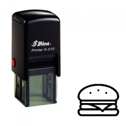 Burger No.2 Carta fedeltà Timbro manuale autoinchiostrante | Area stampa: 10 x 10mm