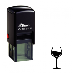 Carta di fedeltà del bicchiere di vino No.3 Timbro manuale autoinchiostrante | Area stampa: 10 x 10mm