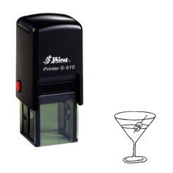 Carta di fedeltà di Martini Glass No.2 Timbro manuale autoinchiostrante | Area stampa: 10 x 10mm