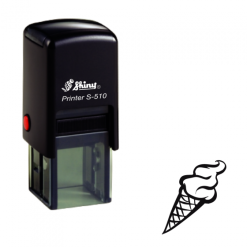 Carta fedeltà del gelato Timbro manuale autoinchiostrante | Area stampa: 10 x 10mm
