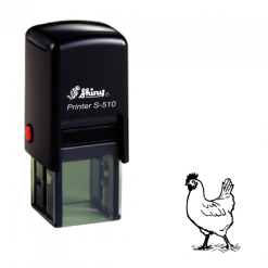 Carta fedeltà di pollo No.2 Timbro manuale autoinking | Area stampa: 10 x 10mm