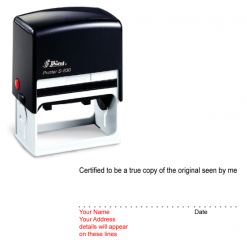 Certifica il timbro di copia - Design 8 | Area stampa: 73 x 36mm