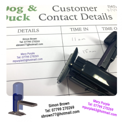 Dettagli di contatto Timbro Pocket | Area stampa: 36 x 12mm fino a 3 linee di testo