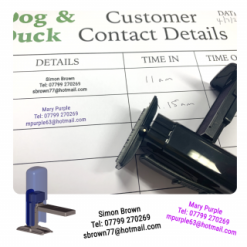 Dettagli di contatto Timbro Pocket - Area stampa: 36 x 12mm fino a 3 linee di testo