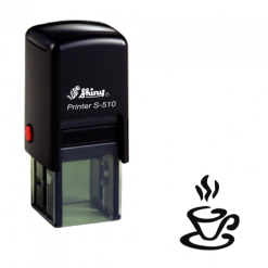 Tazza di caffè No.3 Carta fedeltà Timbro manuale autoinchiostrante | Area stampa: 10 x 10mm