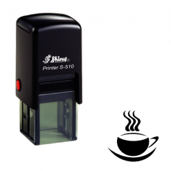 Tazza di caffè No.5 Carta fedeltà Timbro manuale autoinchiostrante | Area stampa: 10 x 10mm