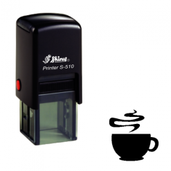 Tazza di caffè No.6 Carta fedeltà Timbro manuale autoinchiostrante | Area stampa: 10 x 10mm