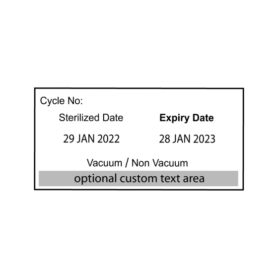 Timbro datario HTM 01-05 – Area stampa: 75 x 35mm Double Dater con