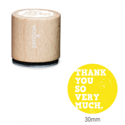 Timbro di Woodies - Grazie così tanto | Area stampa: Diametro 30mm