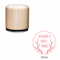 Timbro di Woodies - Saluti della stagione - Area stampa: Diametro 30mm