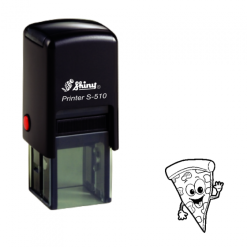 Timbro di fidelizzazione della carta fedeltà della fetta della pizza | Area stampa: 10 x 10mm