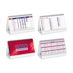 Calendarietto spiralato da tavolo - Chart table - PA715-colore-Rosso