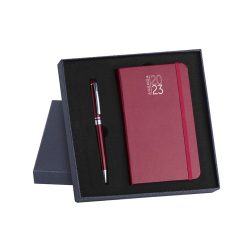 Parure agenda/notes e penna - PB572 - f.to notescm 9x15astucciocm 17,5x17,5-colore-Bordeaux