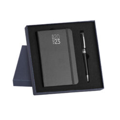 Parure agenda/notes e penna - PB573 - f.to notescm 9x14astucciocm 17,5x17,5-colore-Nero