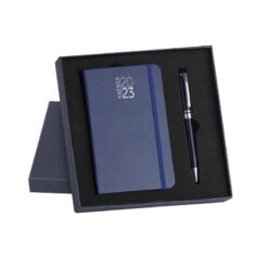 Parure agenda/notes e penna - PB573 - f.to notescm 9x14astucciocm 17,5x17,5-colore-Blu