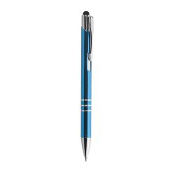 Penna a sfera con gommino per touch screen - Chrome plus - PD076-colore-Blu chiaro