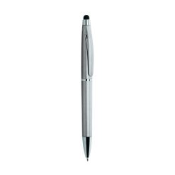 Penna a sfera con gommino per touch screen - Stylus - PD090-colore-Silver Blu