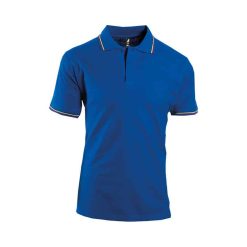 Polo mezza manica cotone piquè pettinato con profili tricolore - Polo italy - PM370-colore-Royal