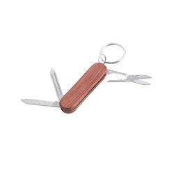Portachiavi coltellino in legno 3 funzioni - Multi-tool 3 - PC783-colore-Generico