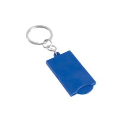 Portachiavi con disco in plastica estraibile per carrello spesa - Coin - PE126-colore-Blu