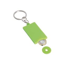 Portachiavi con disco in plastica estraibile per carrello spesa - Coin - PE126-colore-Verde