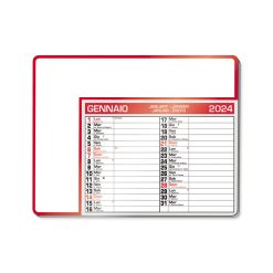 Tappetino mouse calendario - Calendar pad edge - PA782-colore-Rosso
