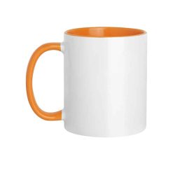 Tazza in ceramica con interno e manico colorati - Subli color mug - PC467-colore-Arancio