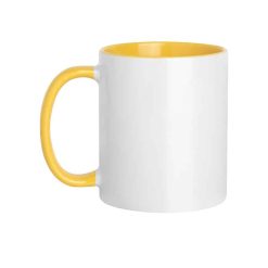 Tazza in ceramica con interno e manico colorati - Subli color mug - PC467-colore-Giallo