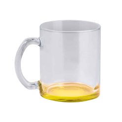 Tazza in vetro con fondo colorato - Glass color mug - PC365-colore-Giallo