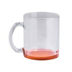 Tazza in vetro con fondo colorato - Glass color mug - PC365-colore-Arancio