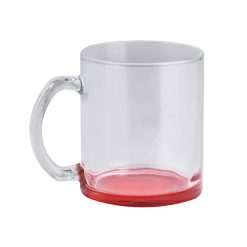 Tazza in vetro con fondo colorato - Glass color mug - PC365-colore-Rosso